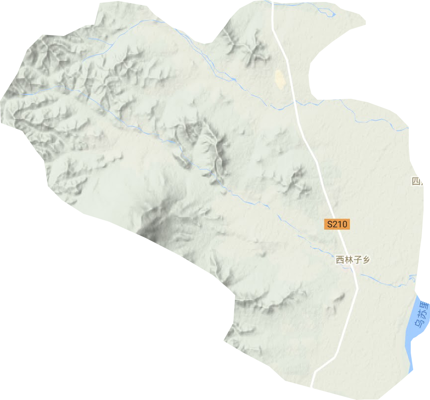 西林子乡地形地图