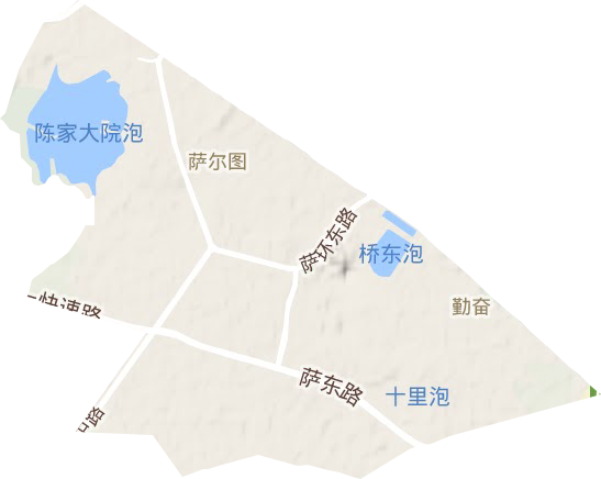 萨尔图街道地形地图