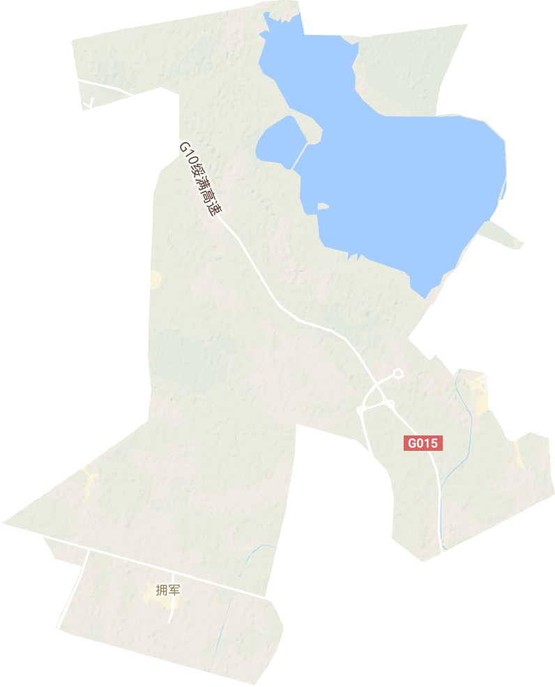 拥军街道地形地图