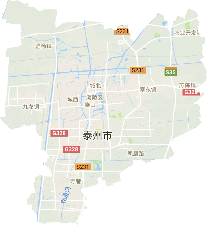 海陵区地形地图