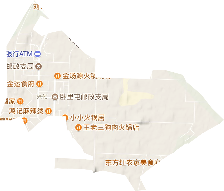 兴化街道地形地图