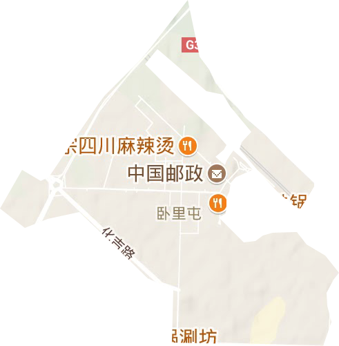 卧里屯街道地形地图
