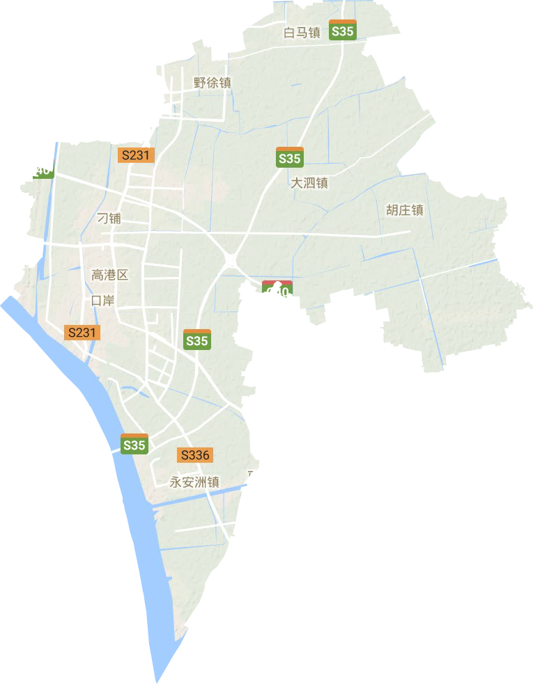 高港区地形地图