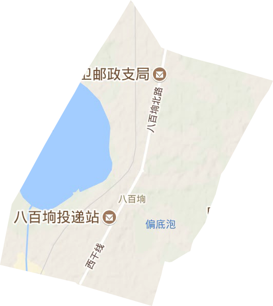八百垧街道地形地图
