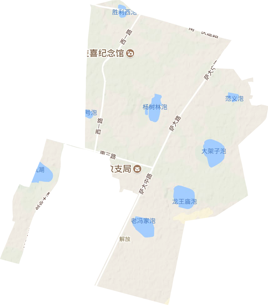解放街道地形地图