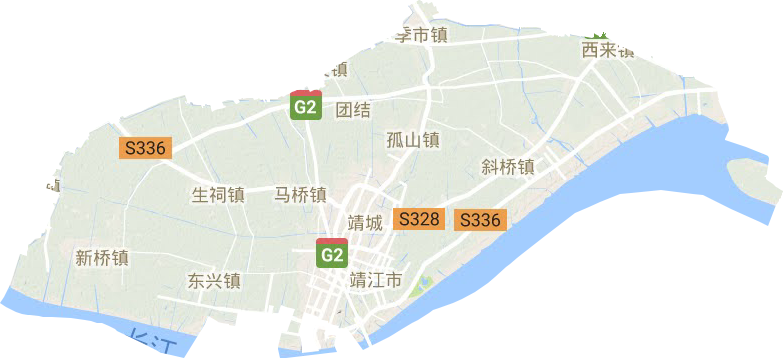 靖江市地形地图
