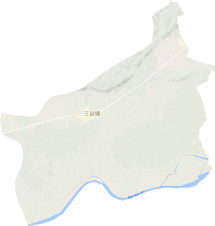 三站镇地形地图