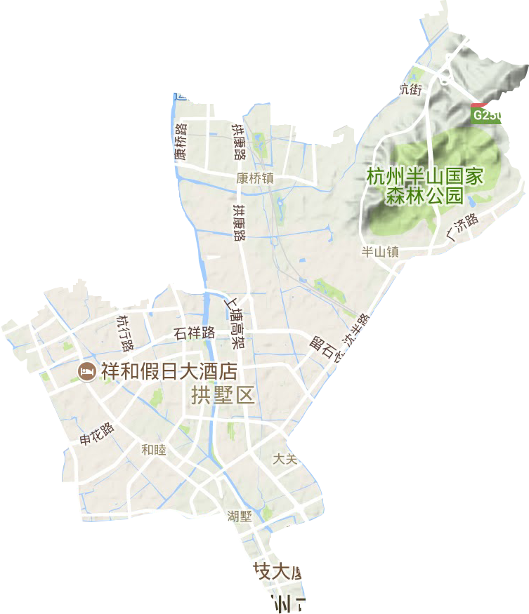拱墅区地形地图