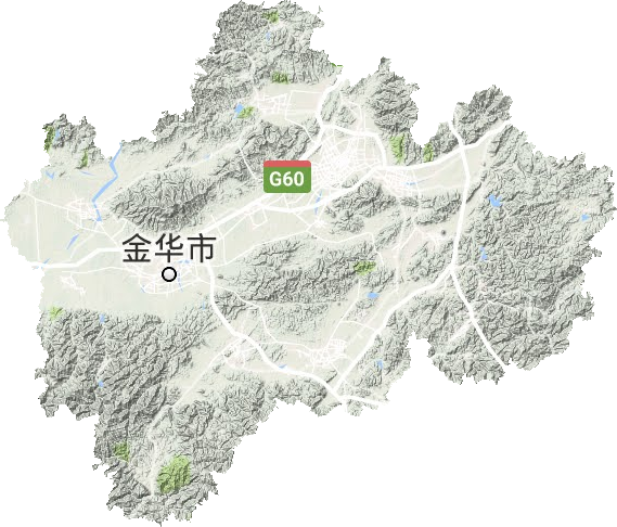 金华市地形地图
