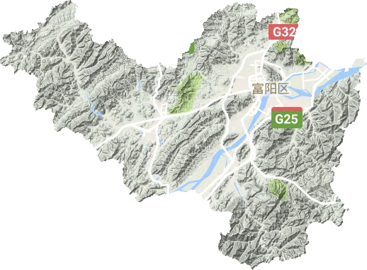 富阳区地形地图