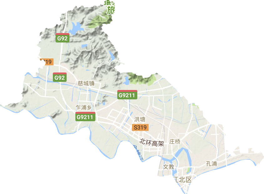 江北区地形地图