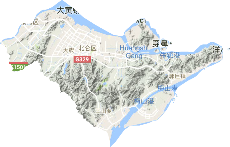 北仑区地形地图
