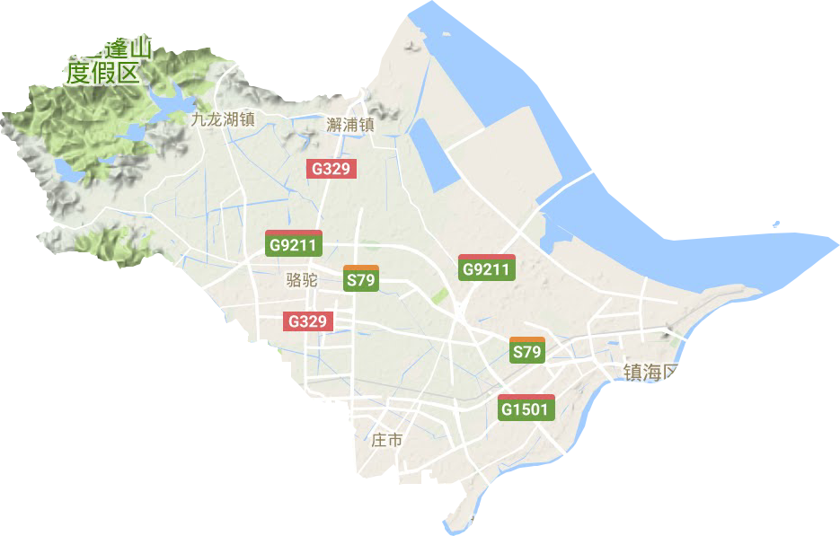 镇海区地形地图