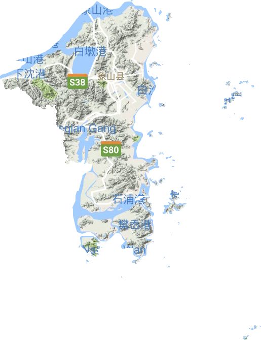 象山县地形地图