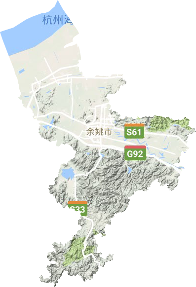 余姚市地形地图