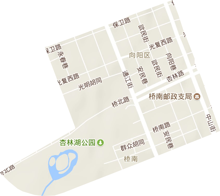 桥南街道地形地图