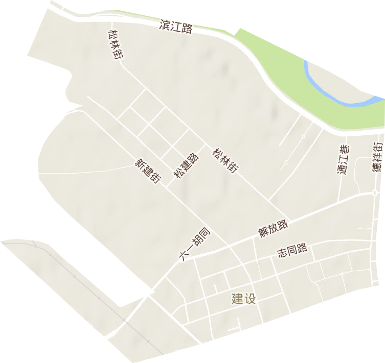 建设街道地形地图