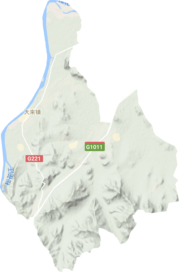 大来镇地形地图