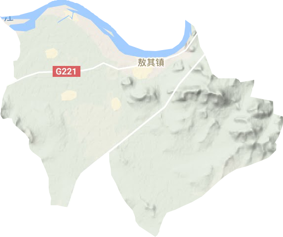 敖其镇地形地图