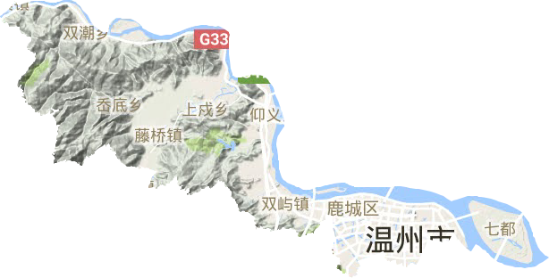 鹿城区地形地图