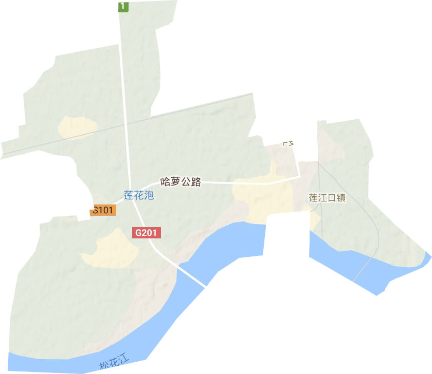 莲江口镇地形地图