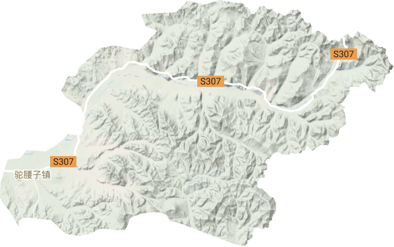 驼腰子镇地形地图