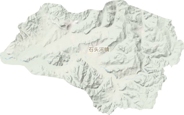 石头河子镇地形地图