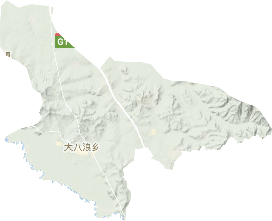 大八浪乡地形地图