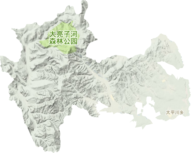 太平川乡地形地图