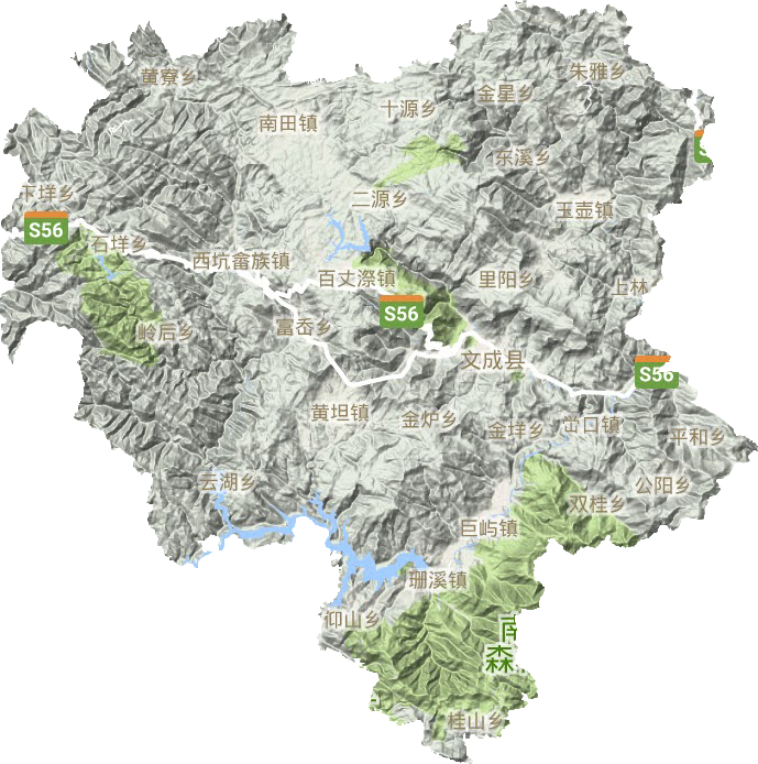 文成县地形地图