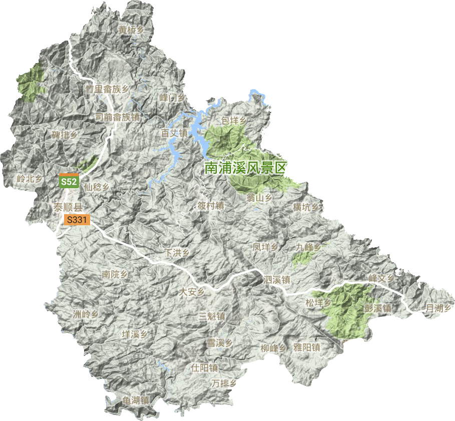 泰顺县地形地图