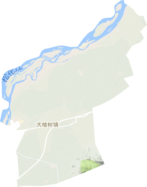大榆树镇地形地图