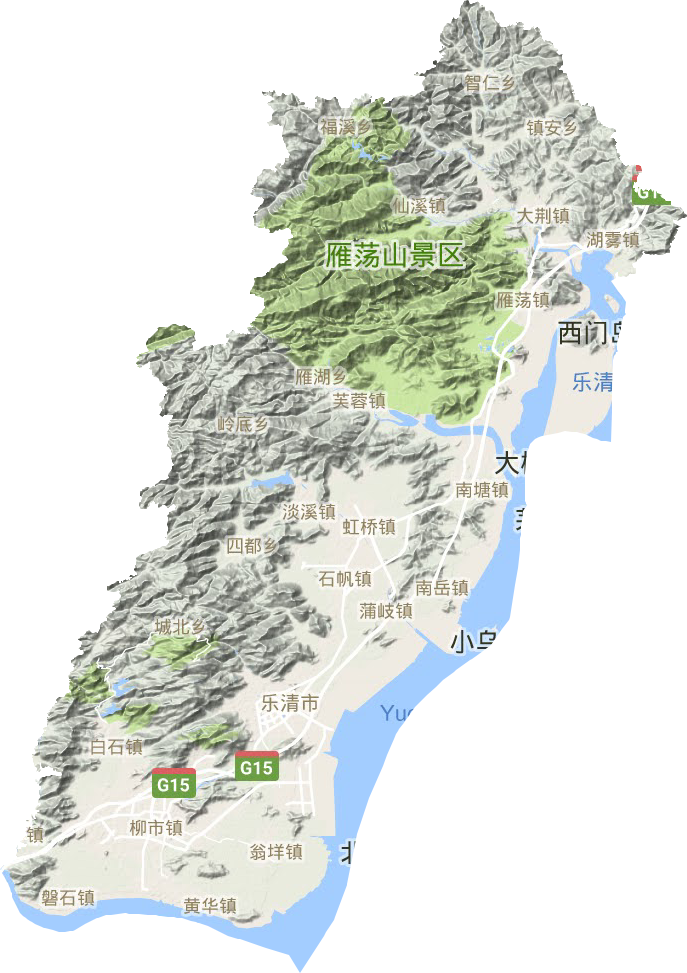 乐清市地形地图