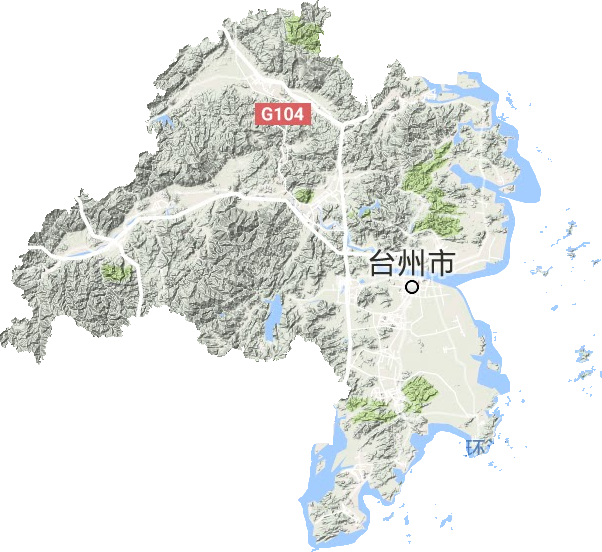 台州市地形地图