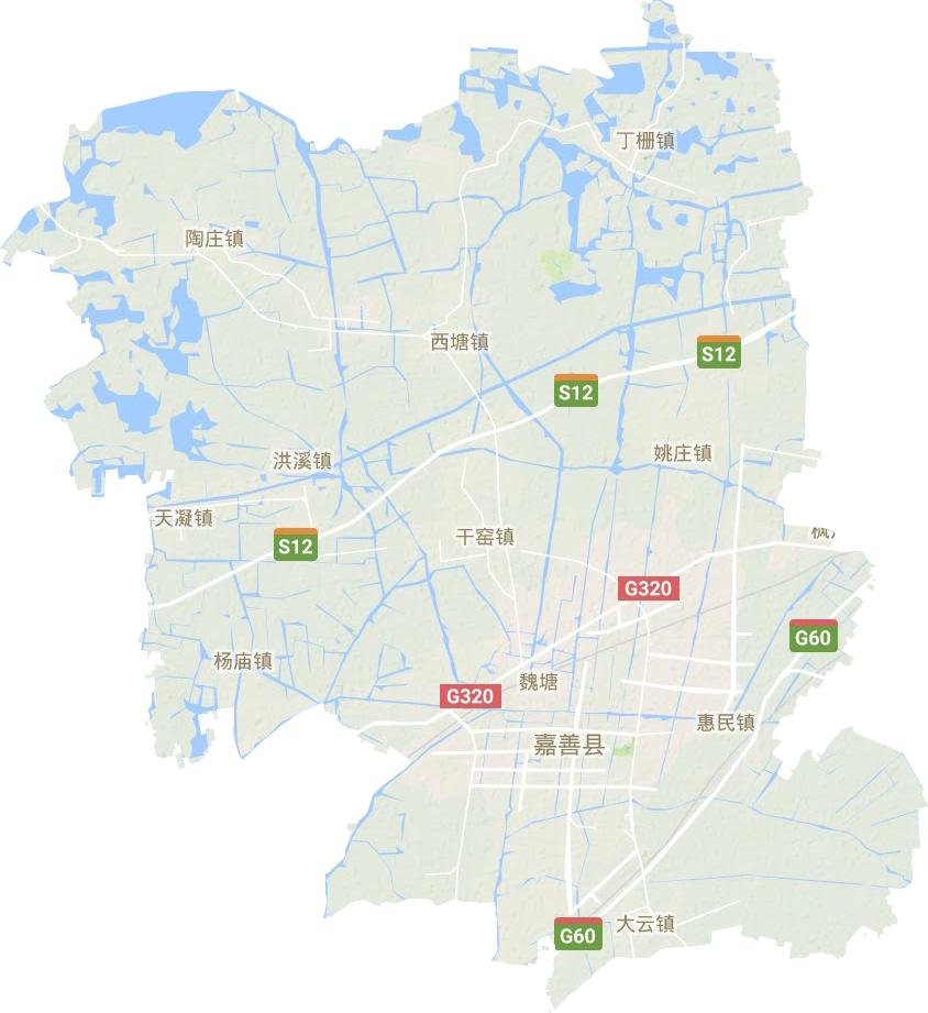 嘉善县地形地图