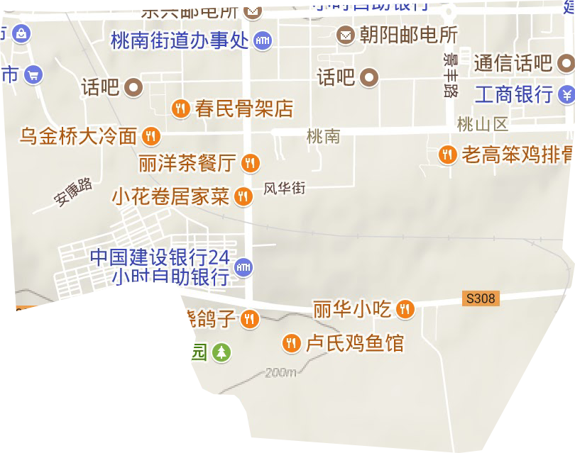 桃南街道地形地图