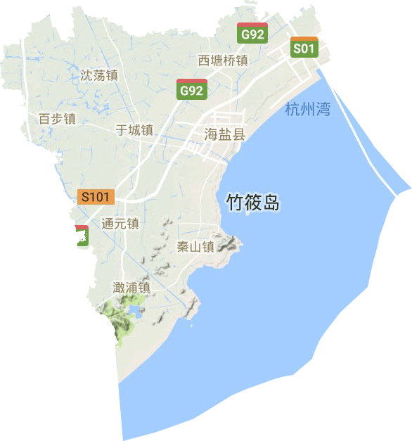 海盐县地形地图