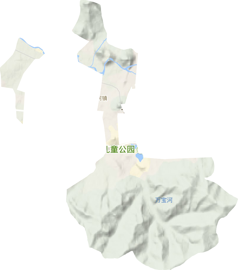 万宝河镇地形地图