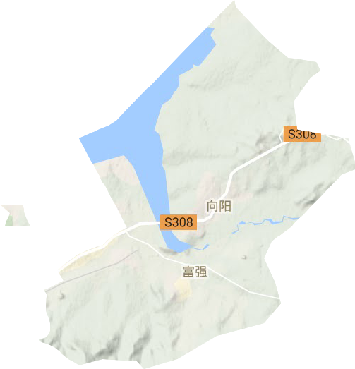 茄子河镇地形地图