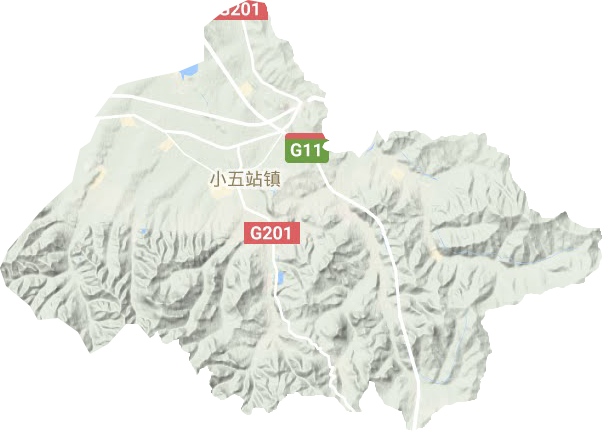小五站镇地形地图