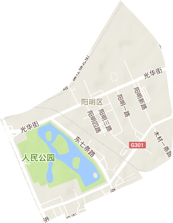 阳明街道地形地图