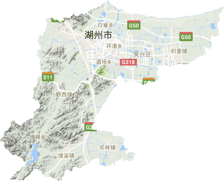 吴兴区地形地图