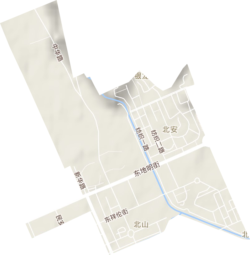 北山街道地形地图