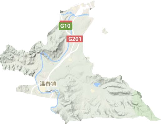 温春镇地形地图