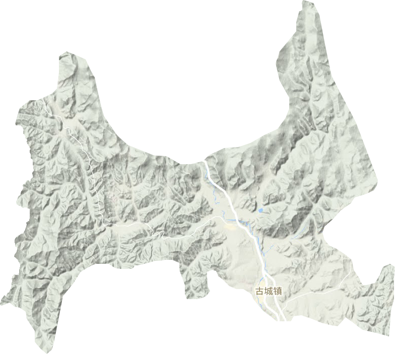古城镇地形地图