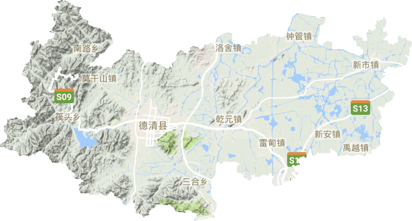德清县地形地图