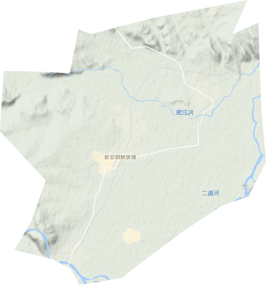 新安朝鲜族镇地形地图