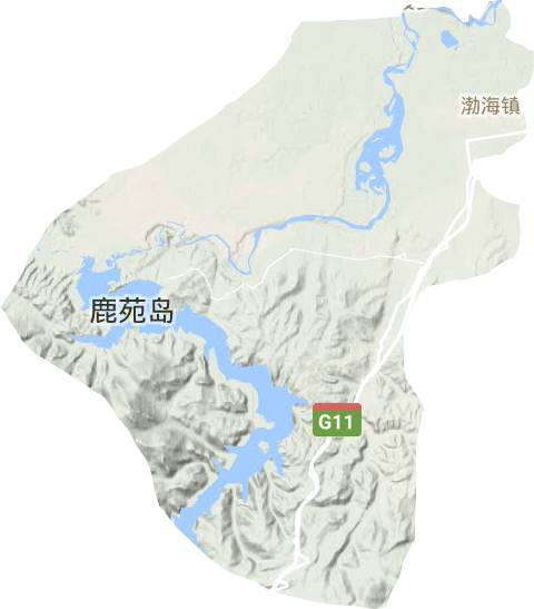 渤海镇地形地图