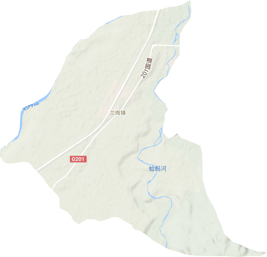 兰岗镇地形地图