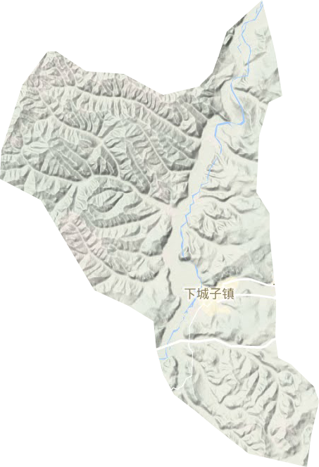 下城子镇地形地图